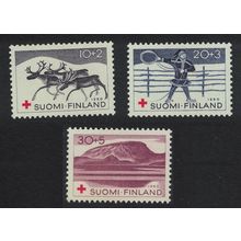 Finland Reindeer Hunter Red Cross Fund 3v 1960 MNH SG#621-623