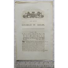 1824 Act of Parliament: Commissioners Collection & Management Public Revenue