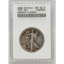 1921 Liberty Walking Silver Half Dollar Good Details ANACS Graded Net AG 3
