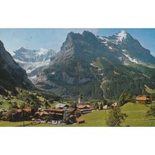 Switzerland Grindelwald Fiescherhomer 1970 70s Vintage Swiss Postcard Postmark