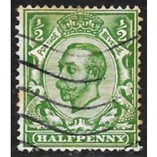 1911 -1912 King George V - ½d Green Used C5-