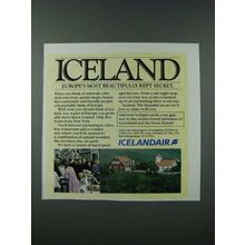 1986 Icelandair Airline Ad - Europe's Most Beautifully Kept Secret
