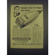 1949 Remington Electric Dry Shaver Ad - takes the drudgery from shaving