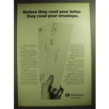 1974 Pitney Bowes Ad - Before they read your letter they read your envelope