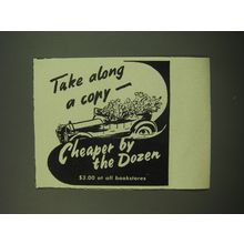 1949 Cheaper by the Dozen Book Ad - Take along a copy