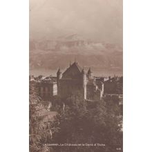 Switzerland Lausanne Le Chateau Et La Dent D'Oche Oche Antique Aerial Postcard