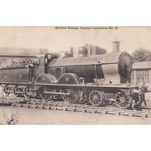 Midland Railway Express Locomotive 14 Antique Train Postcard