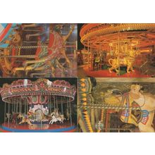 Merry Go Round Horses at Wookey Hole Fairground Somerset 4x Postcard s