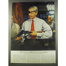 1956 Hathaway Shirts Ad - The Gun is a $2,000 Purdey from England