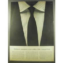 1956 Hathaway Shirts Ad - Hathaway announces a new collar - with a curved front