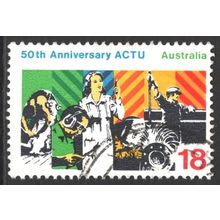 AUSTRALIA 1977: 50th ANNIVERSARY OF THE ACTU - 18c USED (G5)