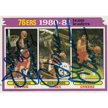 JULIUS DRJ ERVING, CALDWELL JONES & MAURICE CHEEKS AUTO 1981 PHILADELPHIA 76ERS