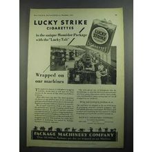 1931 Package Machinery Co. Ad - Lucky Strike Cigarettes