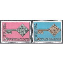 Italia 1968 Michel 1272 - 1273 Neuf ** Cote (2006) 1.00 Euro Europa CEPT Clé