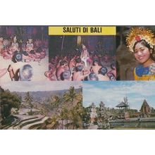 Saluti Di Bali Custom Fashion Tribe Tribal Dance Prayer Greetings Rare Postcard