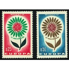 Monaco 1964 Europa, Flower Design, Set of 2, UNM / MNH