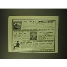 1902 The Baker & Taylor Co. Ad - The Rolfe Shakespeare in Limp Leather