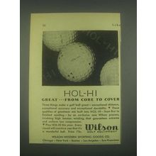 1931 Wilson Hol-Hi Golf Ball Ad - Core to Cover