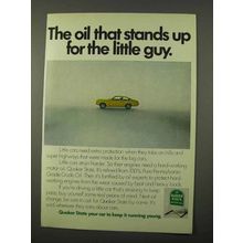 1972 Quaker State Motor Oil Ad - For the Little Guy