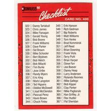 1990 Donruss Baseball Checklist unmarked card #400