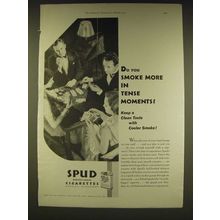 1931 Spud Cigarettes Ad - Do you smoke more in tense moments?