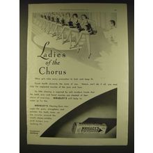 1931 Wrigley's Spearmint Gum Ad - Ladies of the Chorus