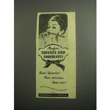 1948 Mayfair Toffees and Chocolates Ad - Nicer! Daintier! More delicious