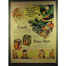 1937 Camels Cigarettes and Prince Albert Tobacco Ad - Here's wishing you all