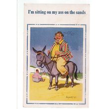 SAUCY SEASIDE POSTCARD used. D. Constance Ltd no 1705 by Donald McGill 1961 pm =