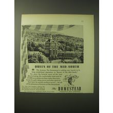 1948 The Homestead Resort Ad - Queen of the mid-south