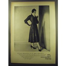 1949 Bergdorf Goodman Ad - Hollander Featherlight Brand Russian Broadtail Fur