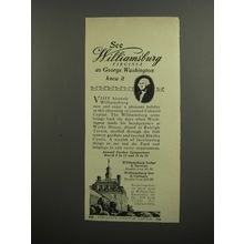 1953 Williamsburg Virginia Ad - See Williamsburg Virginia as George Washington