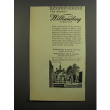 1953 Williamsburg Virginia Ad - Visit America's Williamsburg Virginia