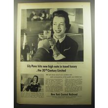 1956 New York Central Railroad Ad - Lily Pons hits new high note in travel