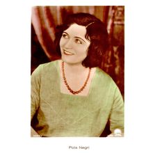 Pola Negri Film Actress Hand Coloured Tinted Real Photo Postcard