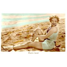 Phyllis Haver Film Actress Hand Coloured Tinted Real Photo Postcard