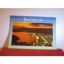 SUNSET OVER BENIDORM, SPAIN.. unused postcard =
