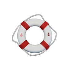 Pack Of 2] Classic White Decorative Anchor Lifering With Red Bands Christmas...