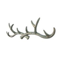 Pack Of 2] Antique Bronze Cast Iron Antler Wall Hooks 15""