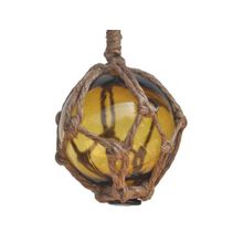 Pack Of 2] Amber Japanese Glass Ball Fishing Float With Brown Netting Decora...