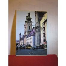 LANDSTRABE, LINZ, AUSTRIA used vintage postcard 1958 pm =