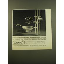 1961 Christofle Advertisement - Concerto Di Trombe Taper-Holder, Swan Gravy Boat