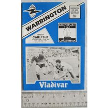 1989 programme Warrington v. Carlisle, Round Two Grunhalle Lancashire Cup