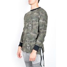 Mens Casual Long Sleeve Camo T-Shirt Tops