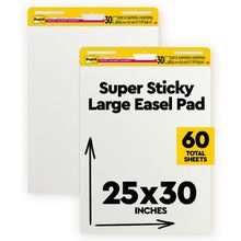 Post-It Super Sticky Easel Pad 25 in X 30 in White 30 Sheets/Pad 2 Pad/Pack Larg