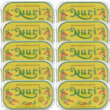 NURI Portuguese Sardines in Spiced Olive Oil - 10 Pack - (4.4 Oz Cans)