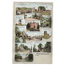Postcard UK England Leicestershire multiview Hartmann's Miniature Series 1905