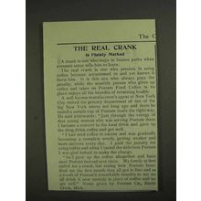 1903 Postum Food Coffee Ad - The Real Crank