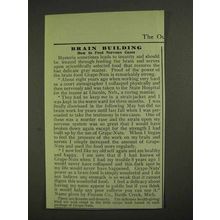 1903 Postum Grape-Nuts Ad - Brain Building