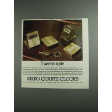 1984 Seiko Quartz Travel Clocks Ad - In Style